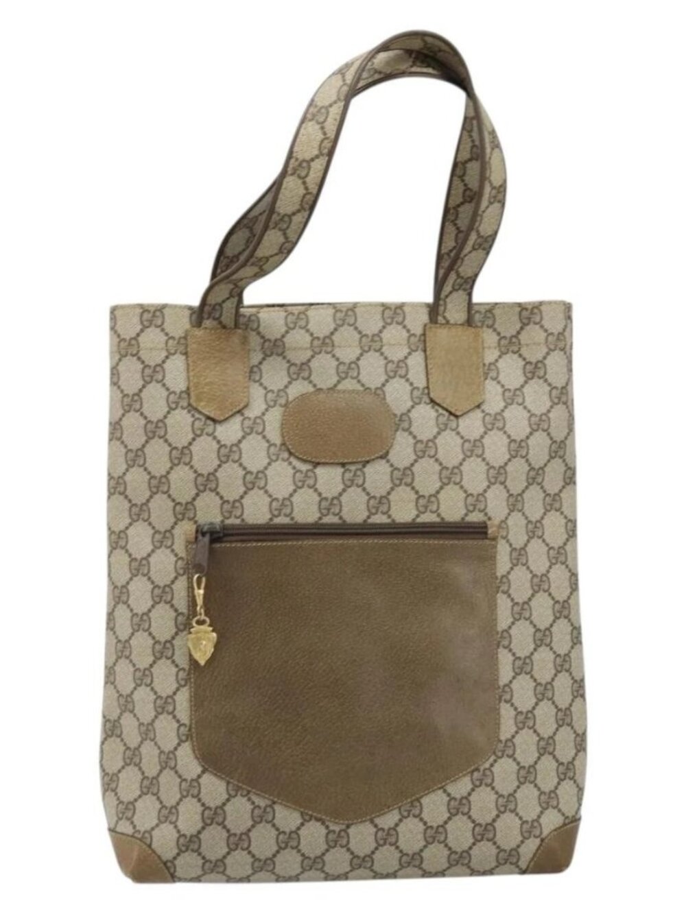GUCCI GG Supreme Tote Bag PVC Beige Gold Auth gh1804 - Picture 2 of 15